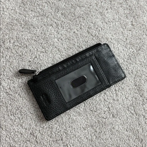 Genuine Leather Thin Vertical Stacker Women's Wallet Card Case with ID - Picture 2 of 4